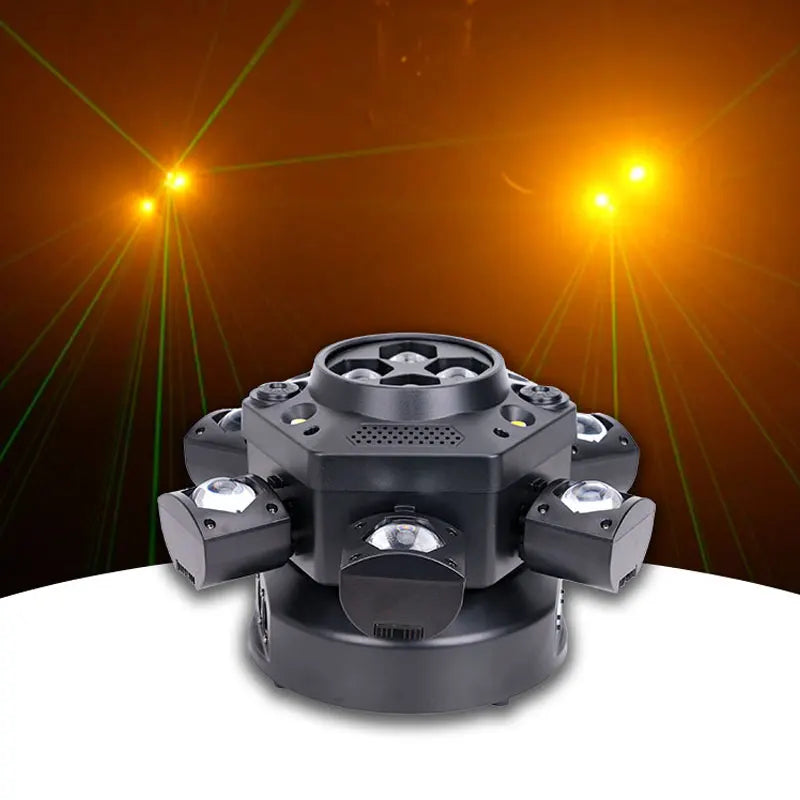 Luz de Escenario de 150W, 24 Canales DMX512 RGBW, Luz Blanca y Amarilla, Luz Estroboscópica, Activación por Sonido, Iluminación para Fiestas, AC95-245V, Amplio Rango de Voltaje