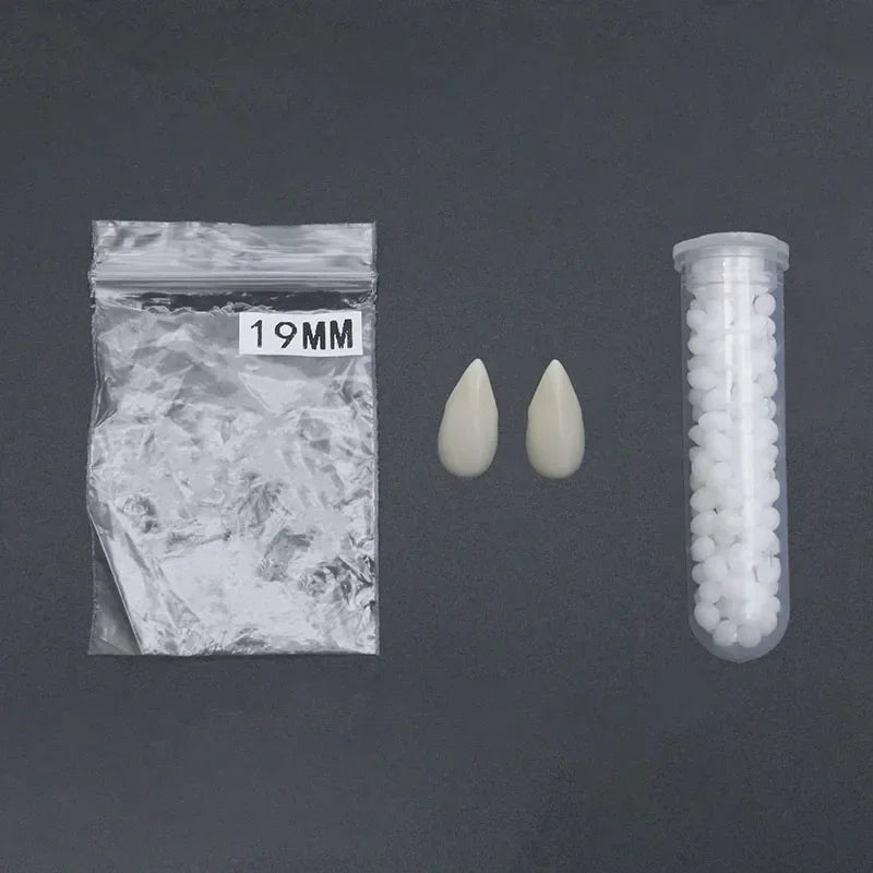 Dientes de Dentadura Postiza de Halloween en 4 Tamaños, Colmillos de Vampiro y Hombre Lobo Espeluznantes, Decoración para Disfraces de Halloween, Cosplay DIY