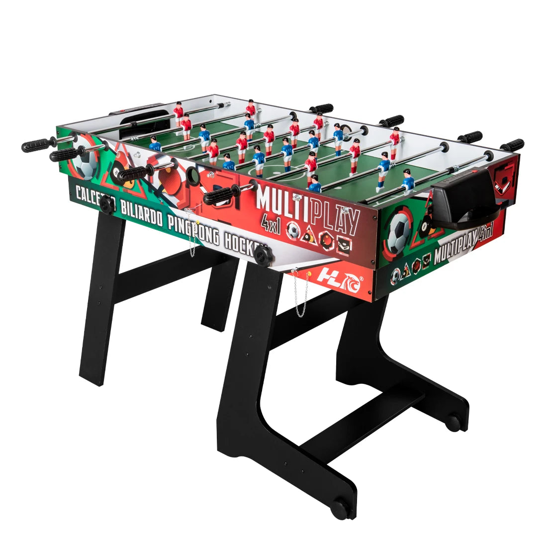 4 HLC 1 multi-game Table, tractable Table Football, multi-function Sports Baby Foot/Billiards/Table Tennis/Hockey, fair for Adults and children's Family Fun
