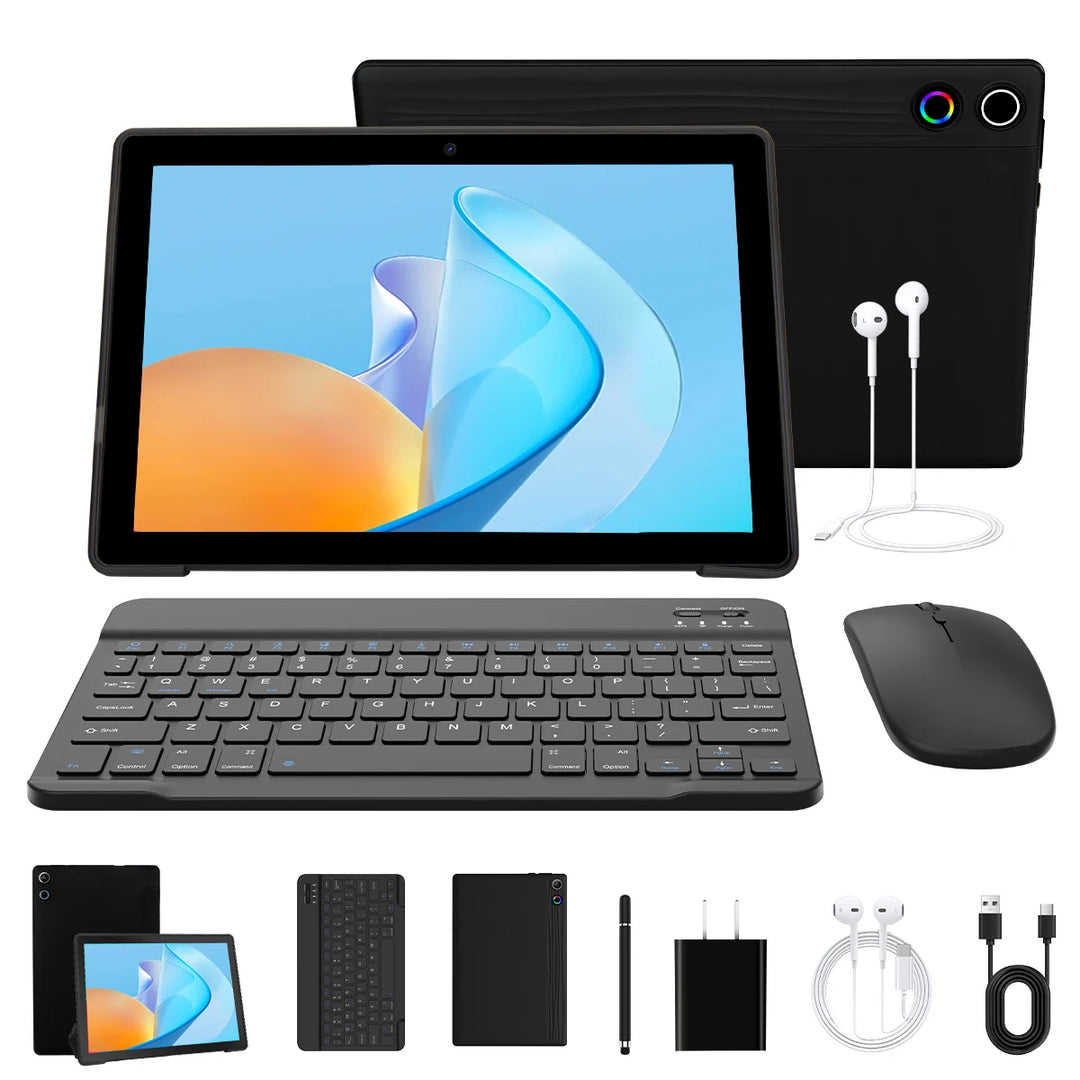 URAO KB10L Tableta de 10.1 pulgada, Android 16, pantalla HD, 24 GB de RAM, 64 GB de ROM, A333, tableta PC de cinco núcleos, compatible con Widevine L1 y Netflix HD, batería de 6000 mAh, pantalla dividida, desbloqueo f
