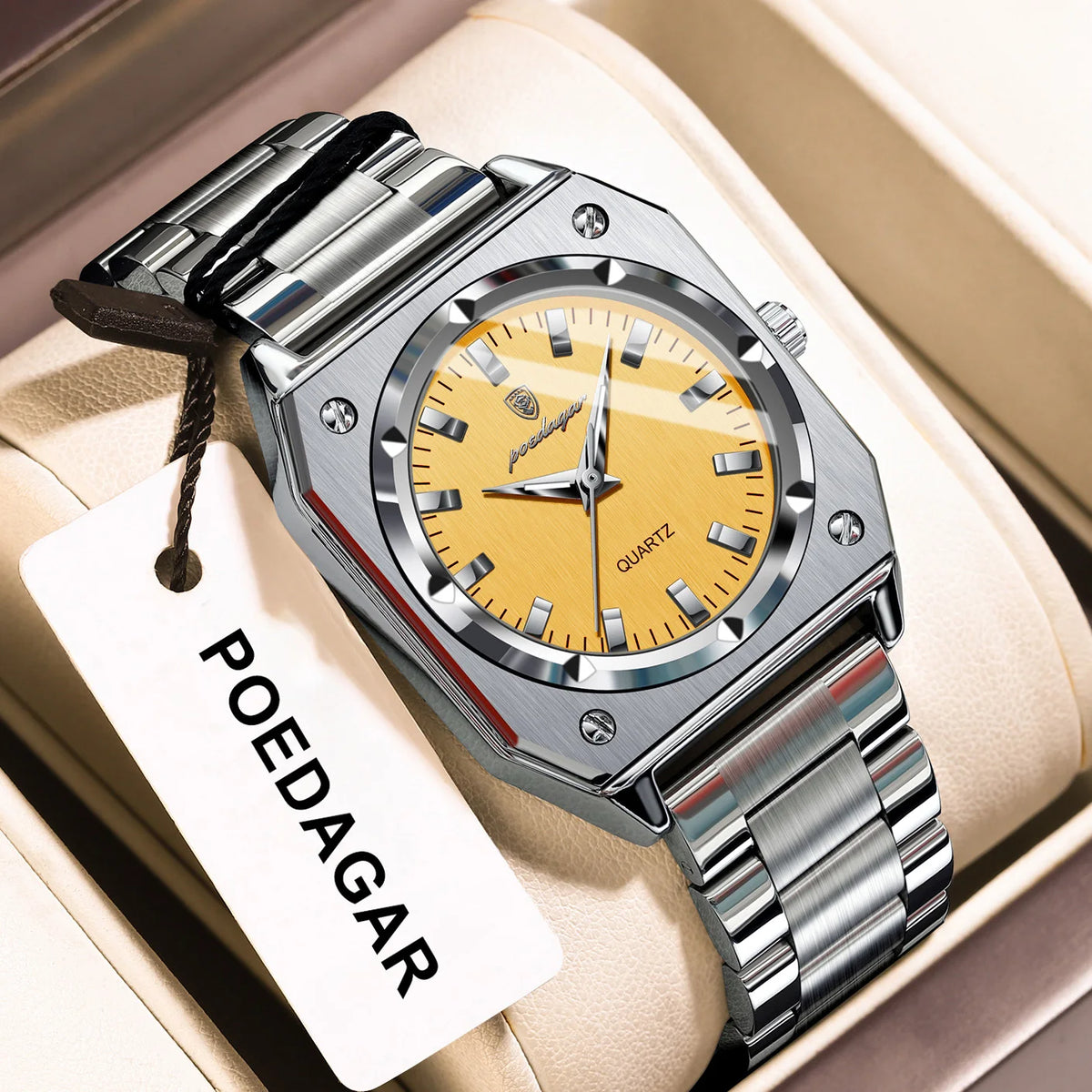 Reloj de pulsera elegante para dama POEDAGAR, resistente al agua, de acero inoxidable, luminoso, reloj de mujer exquisito, cuarzo, relojes de mujer de alta calidad