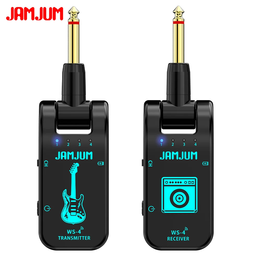 Sistema de guitarra inalámbrico 2.4G: transmisor y receptor negro para guitarra eléctrica, EWI, bajo