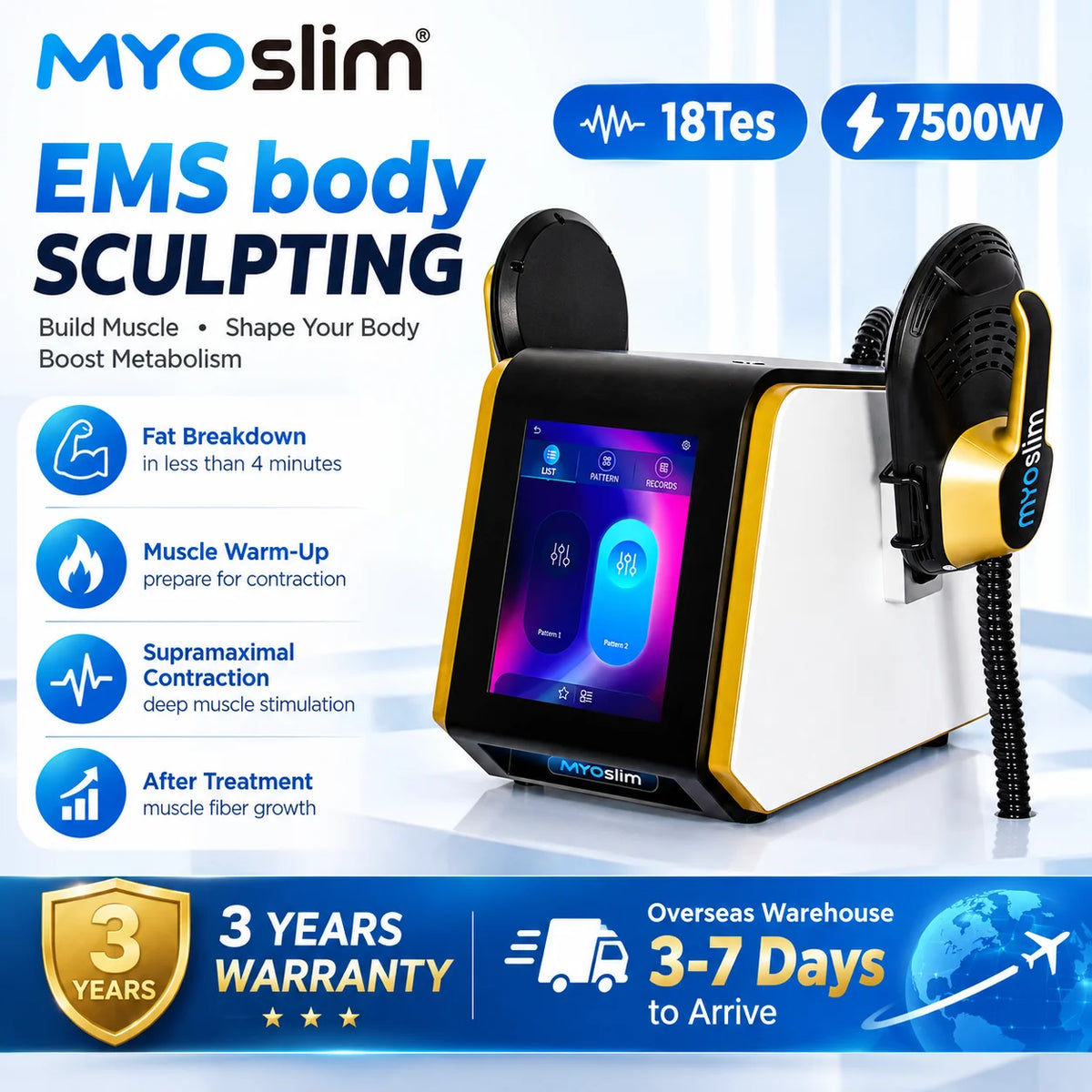Máquina profesional EMS NEO RF para modelar el cuerpo, quemar grasa, 7500W, adelgazamiento EMS, desarrollo muscular, equipo de belleza, 200HZ