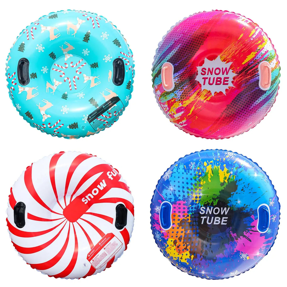 Tubo inflable para nieve con asas, 82/87cm, resistente, trineo redondo para adultos, para esquiar al aire libre, 1 ud.