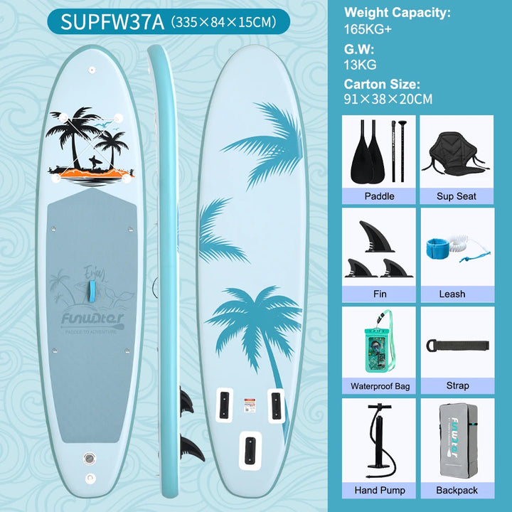 Tabla de Paddle Surf Inflable FunWater, Tabla de Remo, Tabla de Surf, Tabla SUP, 320-385CM, Tabla de Remo Antideslizante para Deportes Acuáticos