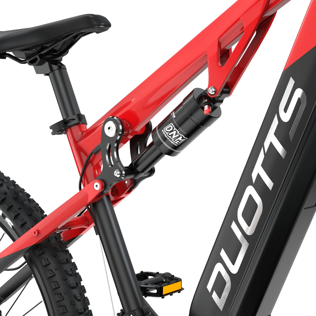 Bicicleta de montaña eléctrica DUOTTS E29 con motor de 250 W, ruedas de 27,5", batería de 48 V 13,5 Ah, autonomía de 90 km y frenos de disco hidráulicos para conducción todoterreno