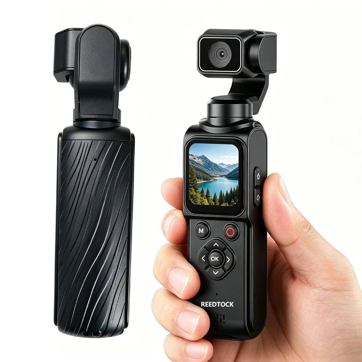 Cámara de Vlogging 4K, Cámara Digital de 75MP, 330 °   Cámara de bolsillo portátil con pantalla táctil, zoom de 18 aumentos, conexión WiFi, seguimiento facial y lente giratoria, ideal para vlogs.