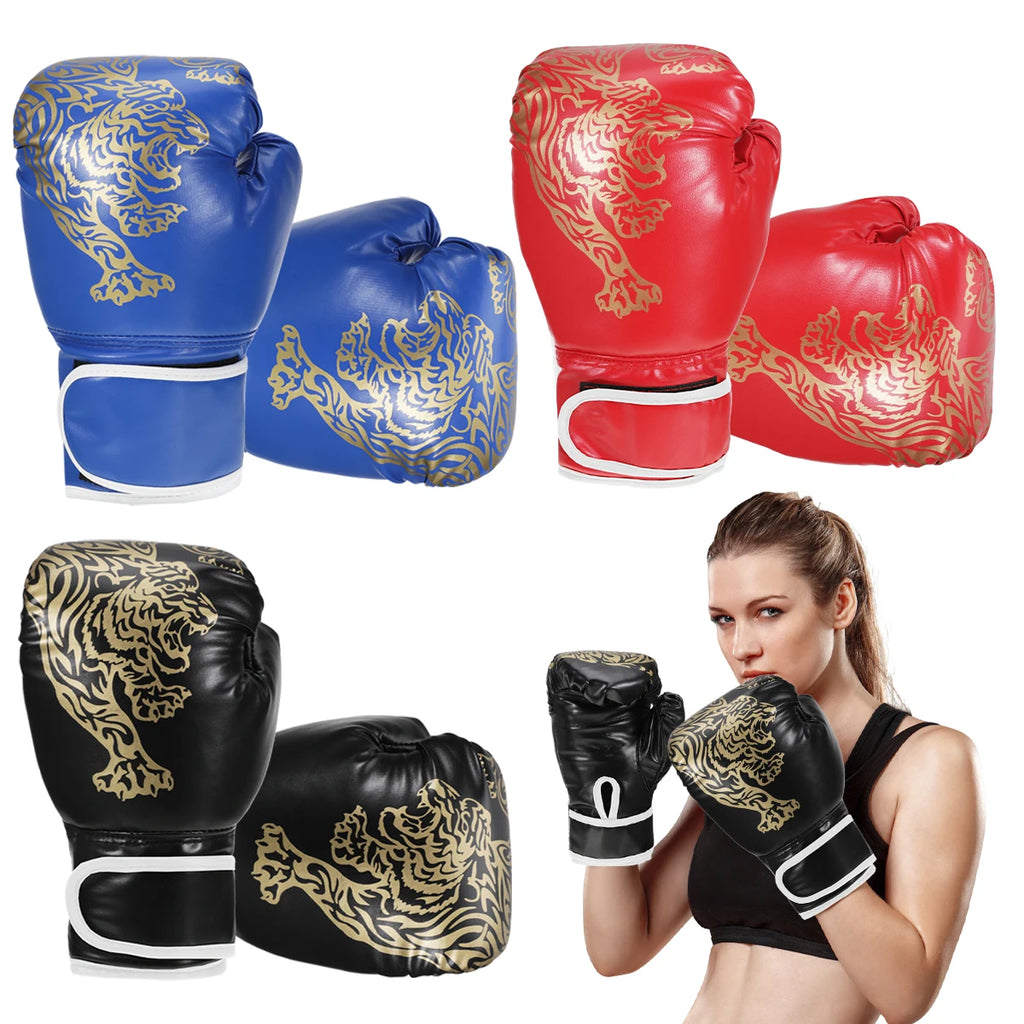 1 Par de Guantes de Boxeo de Cuero para Niños, Guantes de Entrenamiento de Boxeo, Guantes de Gimnasio para Niños, Protector de Manos