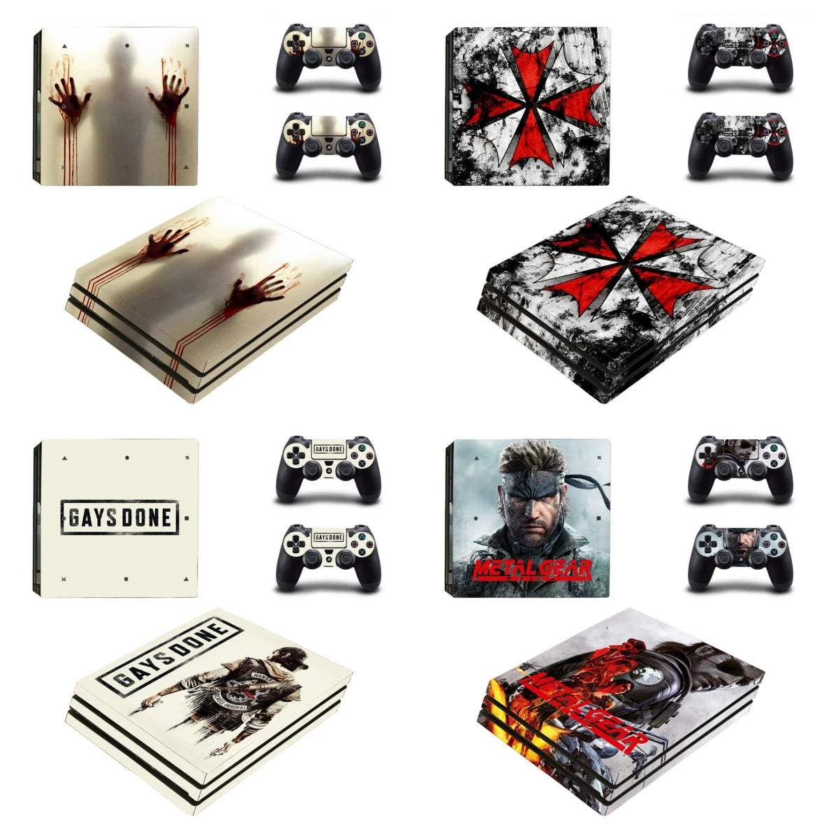 Adhesivo de vinilo personalizado con diseño propio para consola PS4 Pro y mandos