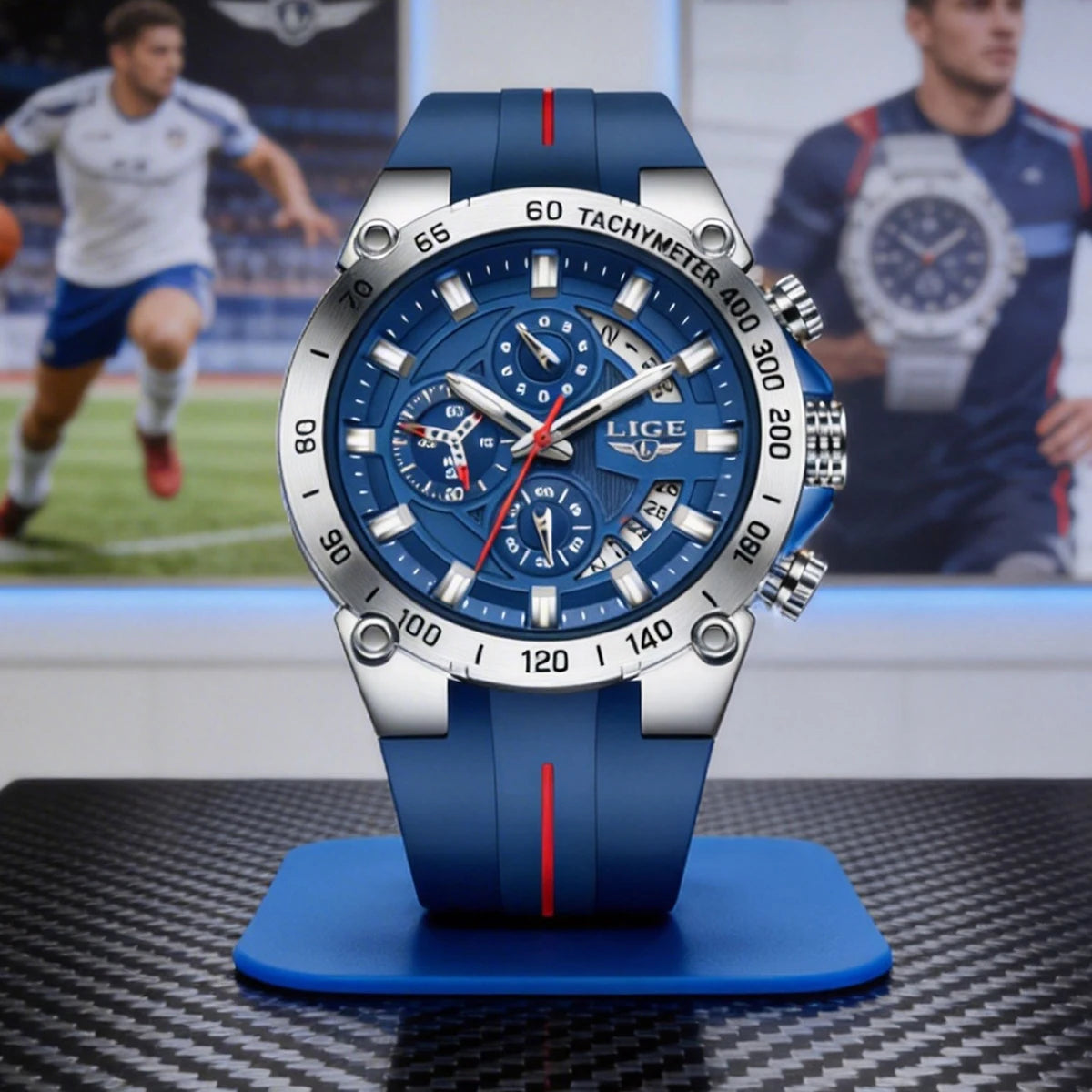 LIGE 2026 Brand Watch Men Silicone Sports Watches Men's Army Military Quartz Wristwatch Chronograph Male Clock Relogio Masculino