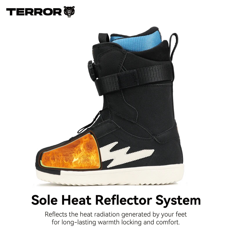 Botas de snowboard TERROR Lightning Quick Fit con forro Polartec, sistema NX Dial, calce rápido, zapatos de invierno para hombre