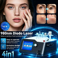 Máquina 4 en 1 con láser de diodo de 980 nm para la eliminación de vasos sanguíneos, la eliminación de hongos en las uñas, el rejuvenecimiento y la regeneración de la piel, y la fisioterapia.