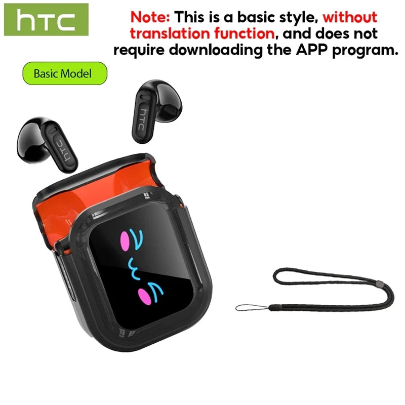 Auriculares inalámbricos Bluetooth originales HTC NE20, auriculares internos con traducción por IA, pantalla táctil multifunción LED, auriculares con reducción de ruido