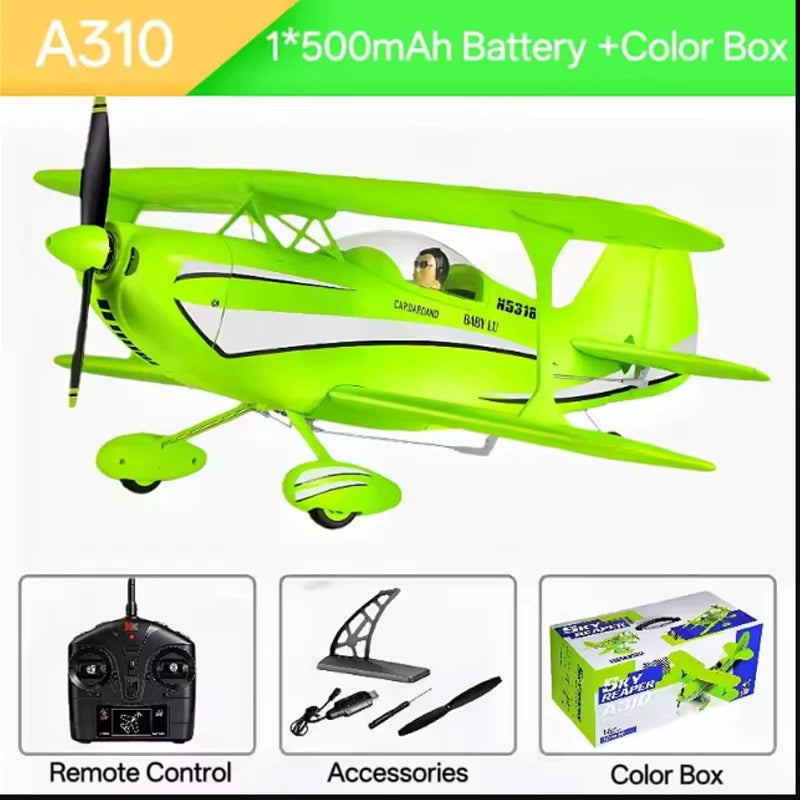 Avión de Control Remoto WLtoys 2026 A310 con Motor sin Escobillas 3D/6G con Giroscopio, Doble Ala, Avión de 4 Canales, Modelo de Juguete RC 3D
