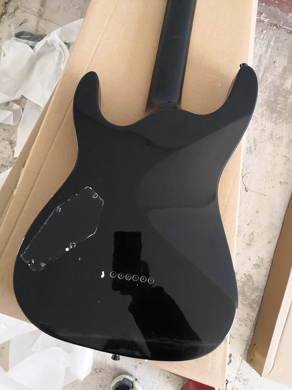 Guitarra Eléctrica Negra Brillante de Alta Calidad, Instrumentos de Cuerda, 6 Cuerdas