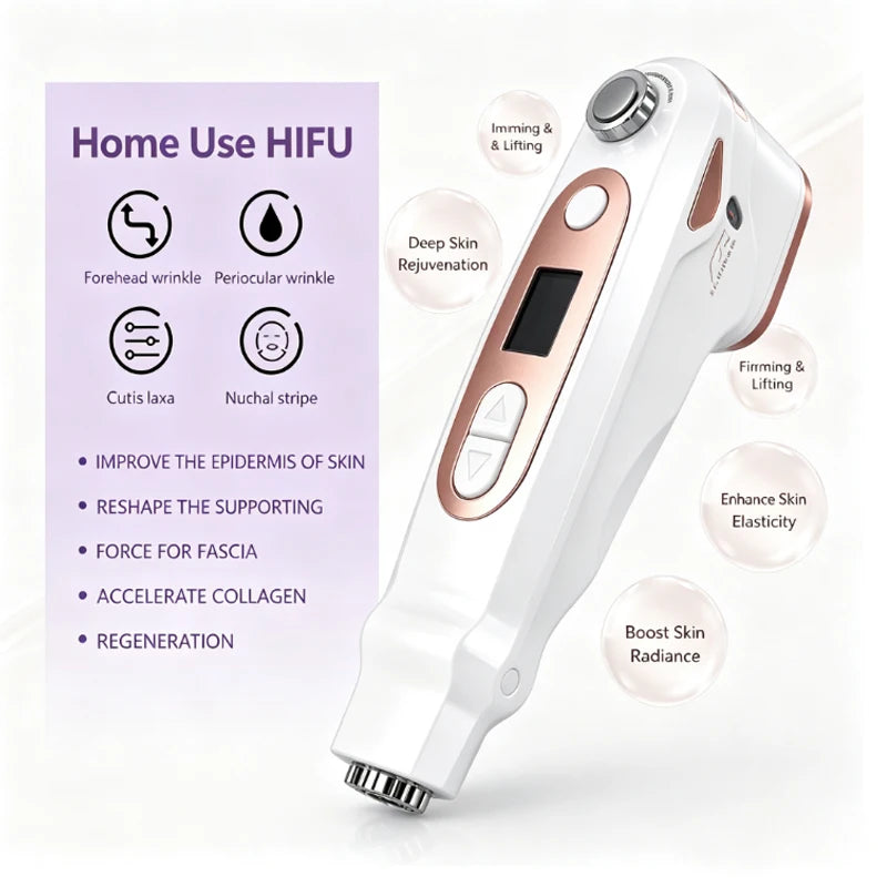 Mini Máquina de Belleza Facial Ultrasónica HIFU, Lifting Facial, Reafirmante, Antiarrugas, Cuidado de la Piel, Instrumento de Belleza Multifuncional, Masajeador