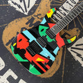 Guitarra eléctrica de 6 cuerdas, cuerpo de caoba, diapasón de palisandro, guitarra con herrajes negros