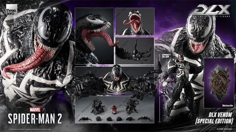 Preventa de la figura de acción de edición especial Venom de Marvel Spider-Man 2, línea DLX de threezero