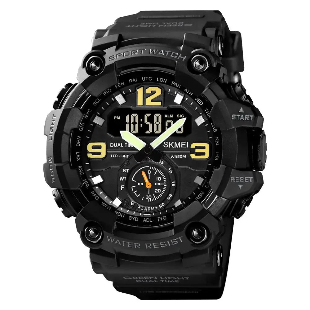 Reloj digital militar SKMEI 1637 para hombre, reloj de pulsera impermeable con camuflaje, reloj deportivo de cuarzo resistente a los golpes 1384 para hombre