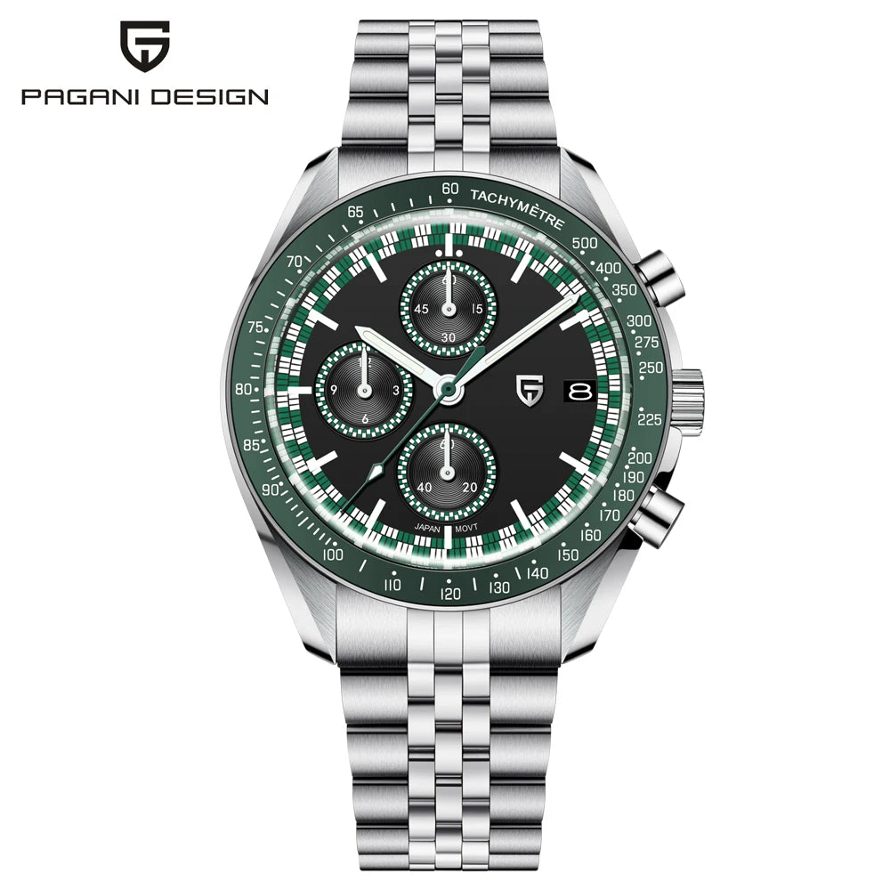 Relojes para hombre PAGANI DESIGN Moon 2026, cronógrafo de velocidad de lujo, reloj de cuarzo para hombre, cristal de zafiro AR, reloj impermeable, regalo
