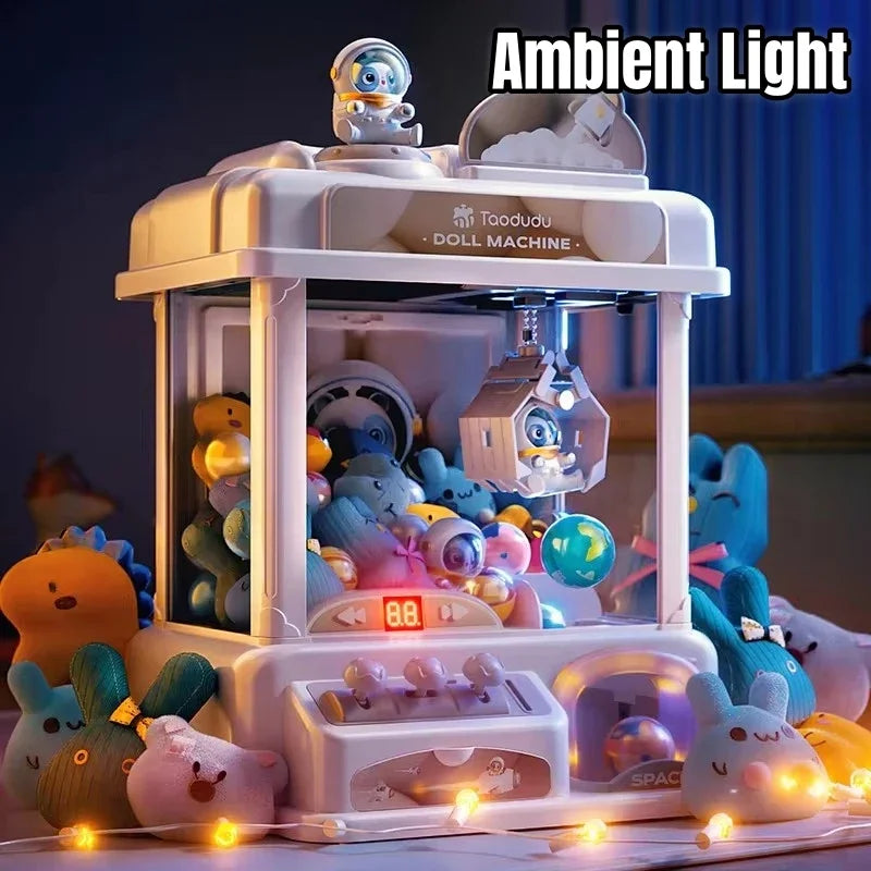 Mini máquina Arcade de garra espacial, juguetes para niñas, juego que funciona con monedas, premios DIY, grúa expendedora de dulces, máquinas de muñecas, regalos para niños