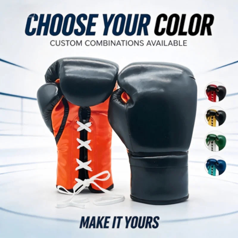 Guantes de Boxeo de Cuero Ultrafino Personalizados OEM ODM, Suaves y Cómodos, Estilo de Cierre para Entrenamiento de MMA, Muay Thai y Taekwondo