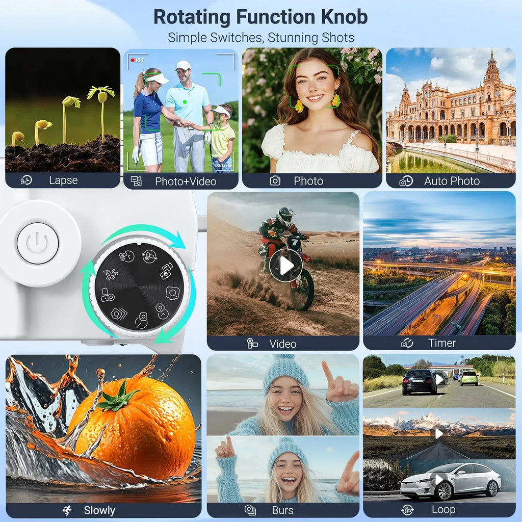 Videocámara Digital 4K HD, cámaras duales, 75MP, Zoom 18X, pantalla de 3,0 pulgadas, enfoque automático AF, antivibración con linterna para fotografía