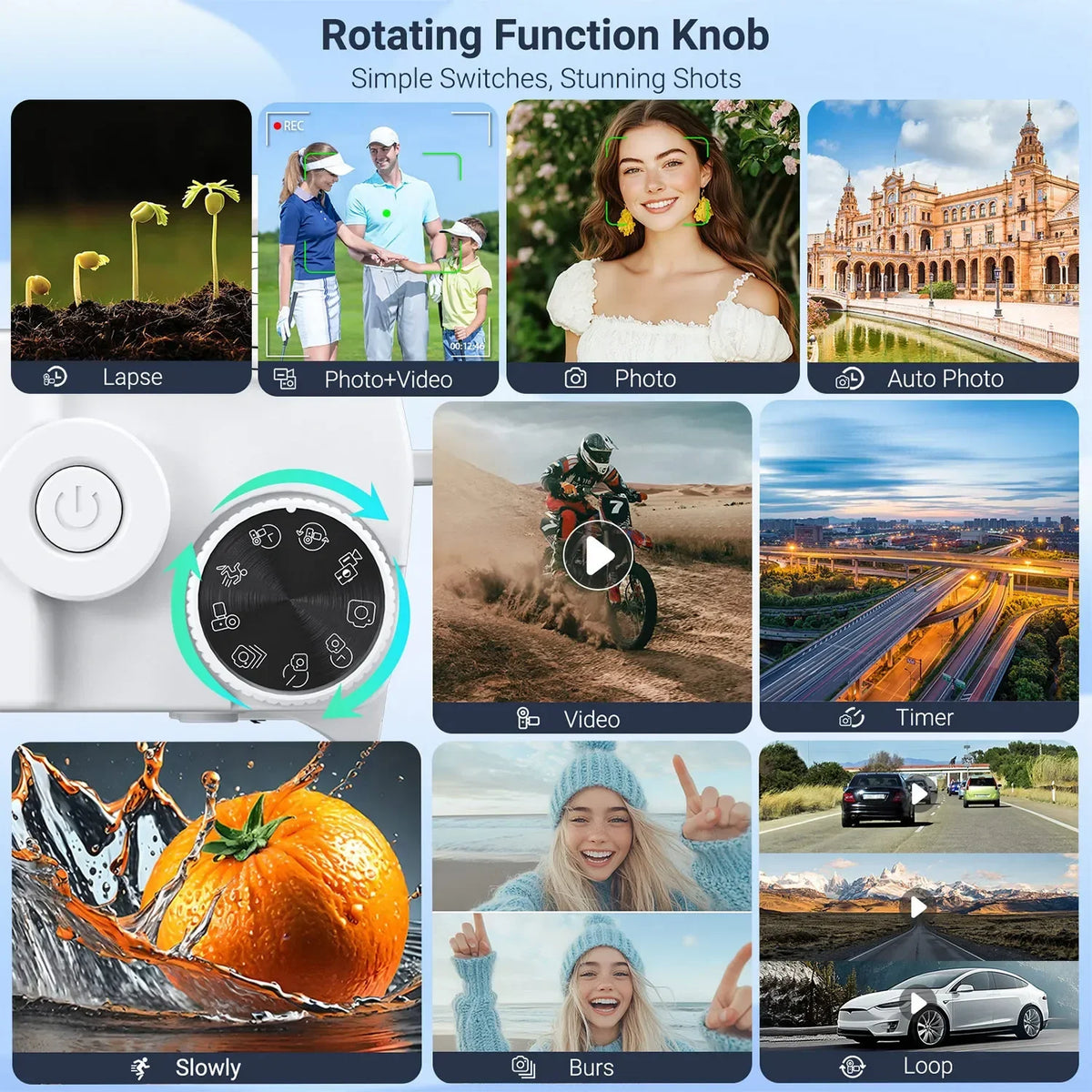 Videocámara Digital 4K HD, cámaras duales, 75MP, Zoom 18X, pantalla de 3,0 pulgadas, enfoque automático AF, antivibración con linterna para fotografía