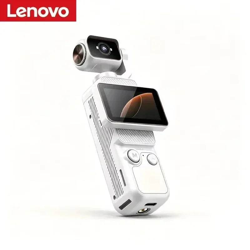 Nueva Cámara de Acción de Bolsillo Lenovo 8K HD con Lente Giratoria y Estabilización de Imagen en Pantalla, Grabación de Fotos y Vídeos, Transferencia Wi-Fi al Teléfono