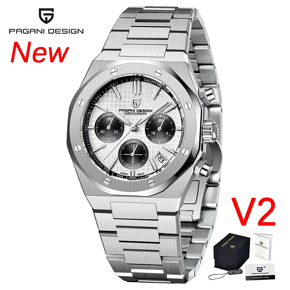 PAGANI DESIGN PD-1707 Chronograph Watch for Men 40MM Dial Sapphire Japan VK63 Stainless Luminous Sport Business Quartz Watch