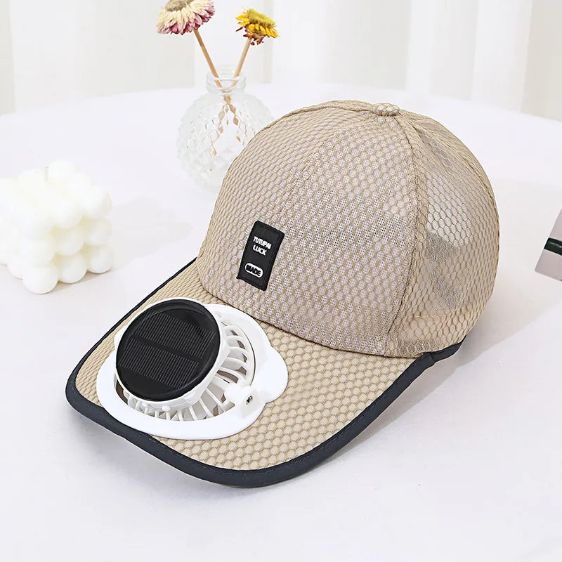 Gorra de béisbol con ventilador solar recargable por USB, gorra de malla con protección solar para verano, ideal para pesca, camping y deportes al aire libre