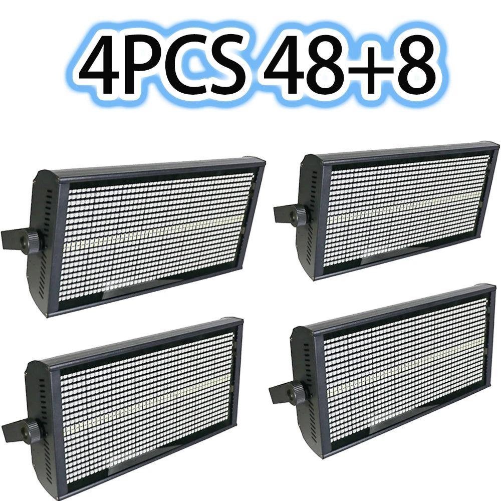 1/4 unidades de luz estroboscópica LED de 200W con 48+8 segmentos, 864 LED RGB + 96 LED blancos, control por voz, DMX, superbrillante, para DJ, discoteca, bar, fiesta y escenario