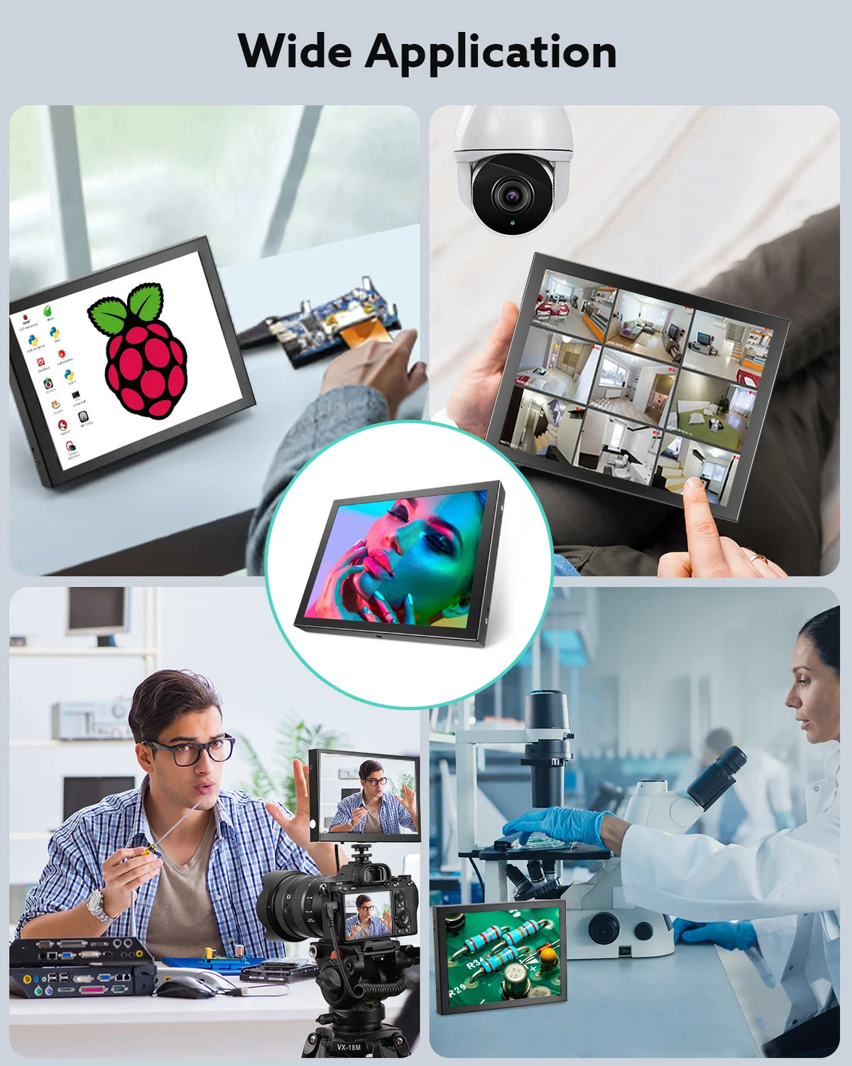 Eyoyo-Mini Monitor pequeño de 8 ", resolución de 1024x768, vista trasera de coche, pantalla LCD TFT con entrada de vídeo HDMI/VGA/AV para PC, DVD, DVR, CCD