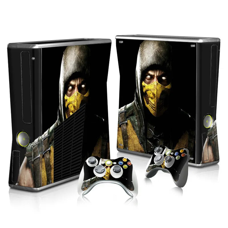 Vinilo Adhesivo Personalizado para Consola Xbox 360 Slim y 2 Controles, Adhesivo Decorativo para Xbox 360 Slim