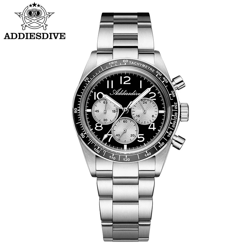 Reloj de cuarzo para hombre ADDIESDIVE con movimiento japonés VK63, resistente al agua 200 m, bisel de cerámica, luminiscencia BGW9, reloj de lujo de alta gama para hombre, moda 2025