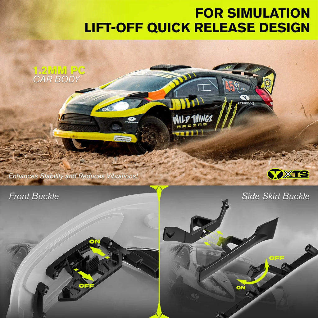 Coche RC sin escobillas 1/10, coche de rally 4WD, modelo de coche eléctrico de alta velocidad con control remoto de nivel profesional para competición.
