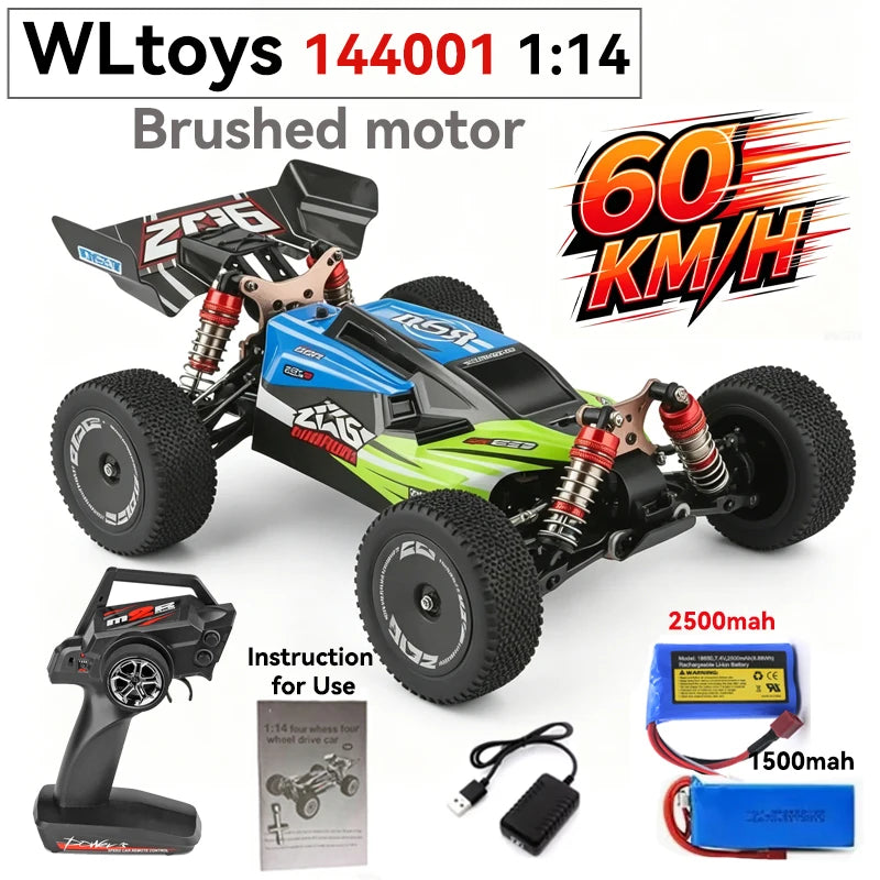 Coche RC de alta velocidad WLtoys 1/12 124017 - Vehículo eléctrico de drift 4WD sin escobillas de 75 km/h con control remoto 2.4G para carreras