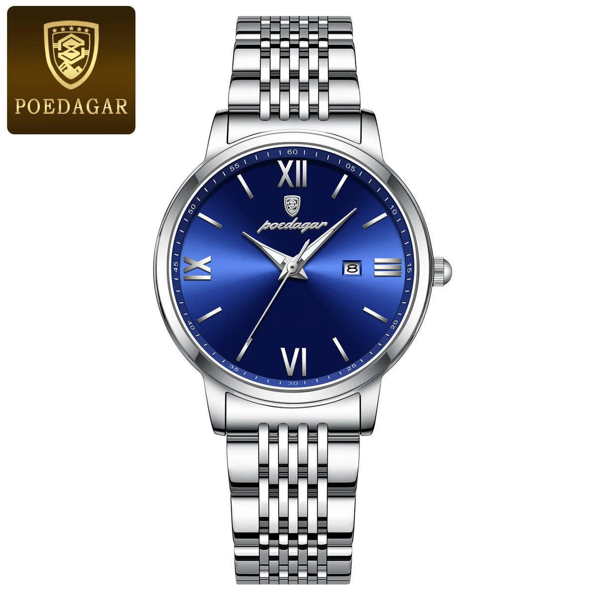 Reloj de pulsera para mujer POEDAGAR original de alta calidad, resistente al agua, luminoso, con fecha, de acero inoxidable, de cuarzo