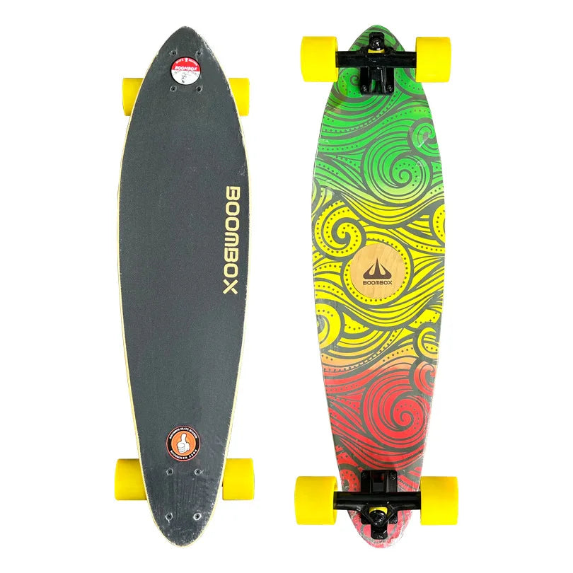 Patineta Profesional de Madera de Arce con Doble Kick para Adultos, Longboard Urbano Suave para Desplazamientos y Freeride