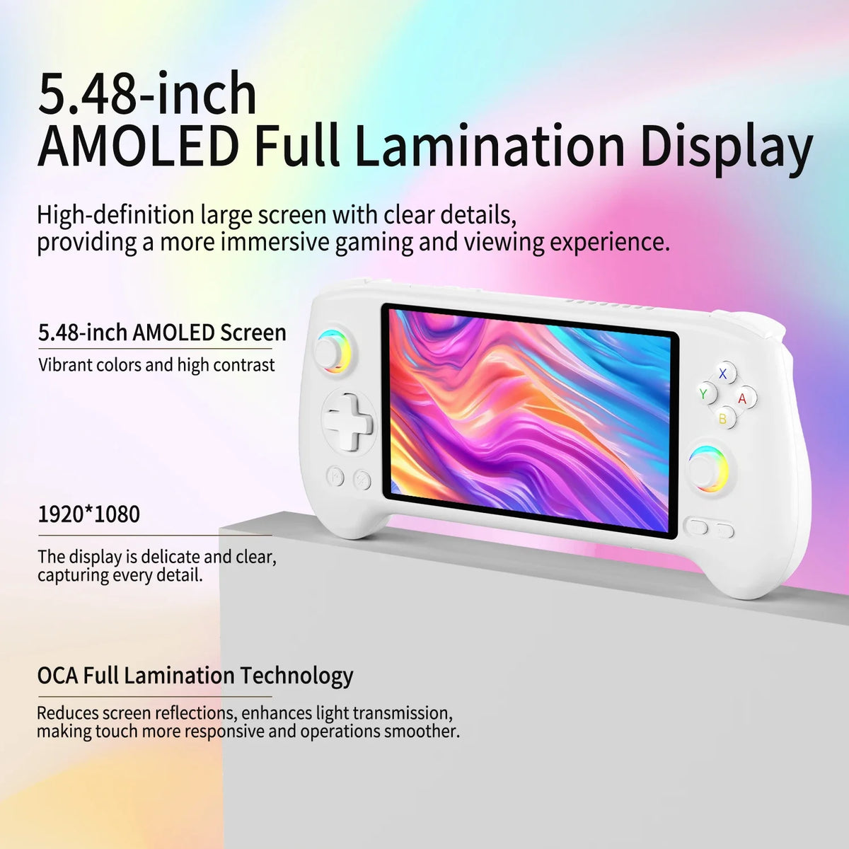 ANBERNIC RG557 Consola Retro Portátil Android Insignia 5.48" AMOLED Dimensity 8300 Joystick con Refrigeración Joystick Capacitivo Regalo