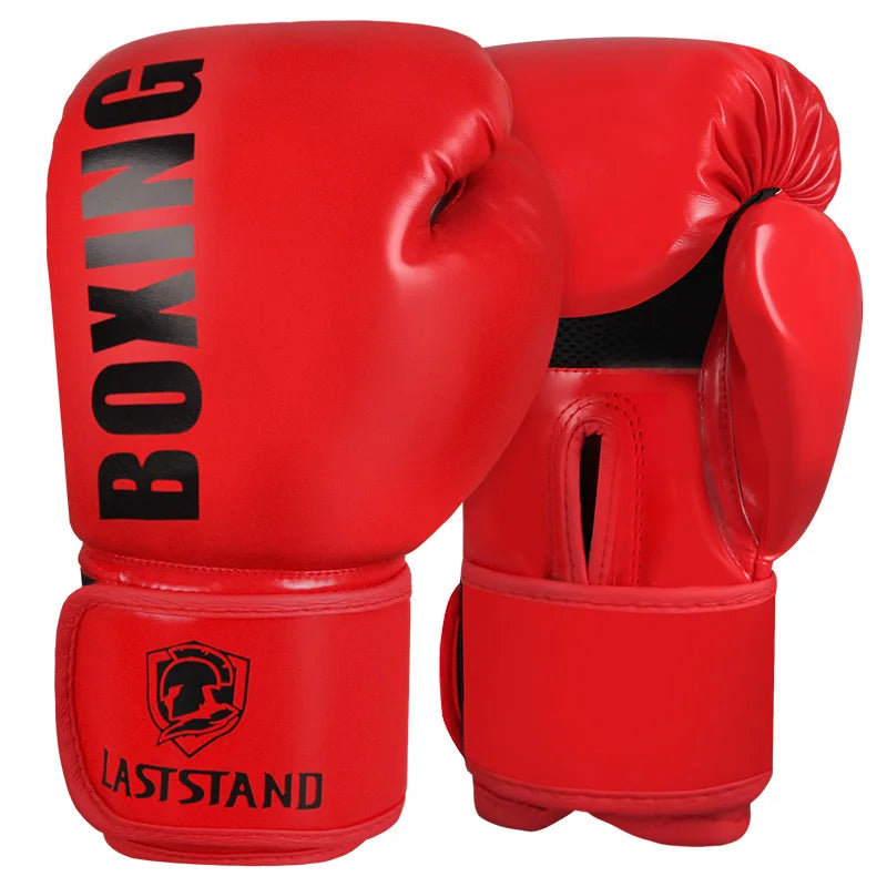 Guantes De Boxeo De cuero PU para hombres, mujeres y niños, 6, 10, 12oz, Muay Thai, Sanda, lucha libre, MMA, Kick Boxing, entrenamiento