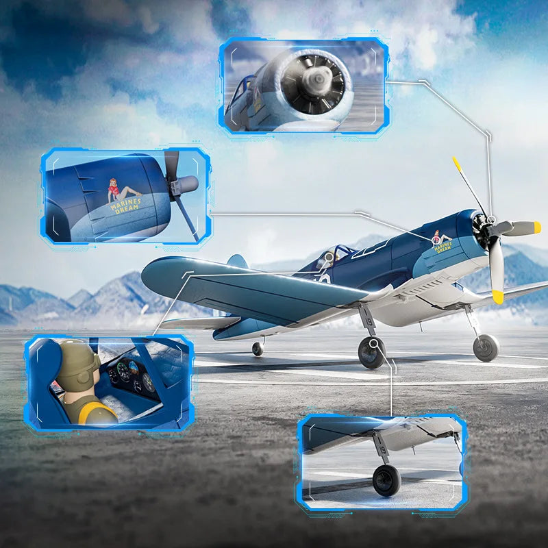 Avión RC Volantex, Avión de Combate de Ala Fija sin Escobillas, Retorno con una Sola Tecla, Recordatorio de Baja Potencia, Sistema de Estabilización Xpilot, para Adultos