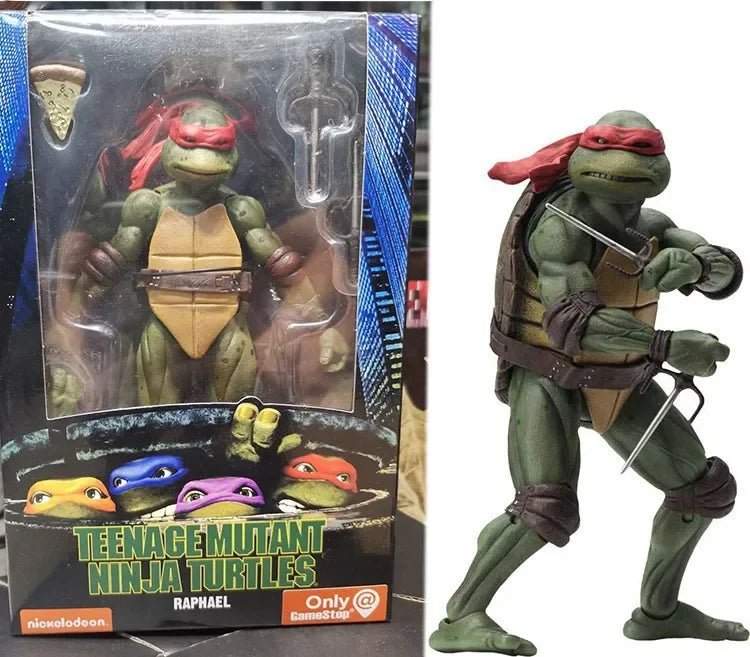 Figura de acción articulada de 7 pulgadas Neca Teenage Mutant Ninja Turtles versión película de 1990, edición limitada, modelo decorativo, juguetes