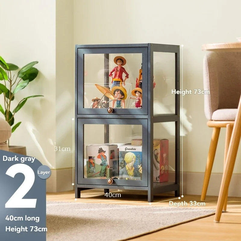 Vitrina hecha a mano, vitrina transparente a prueba de polvo con imitación de vidrio, caja de almacenamiento acrílica para juguetes Lego, estante para libros