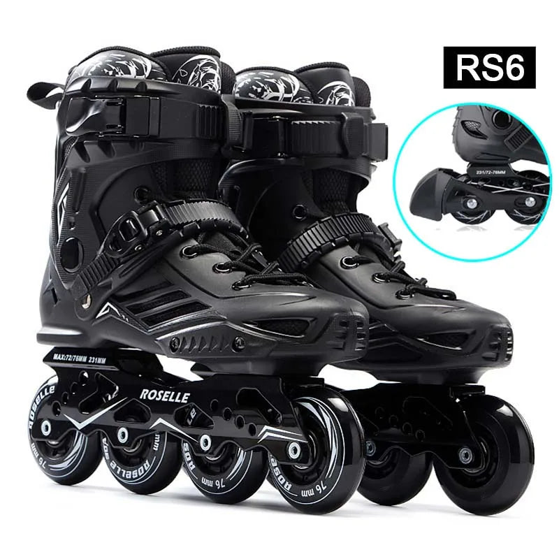 Roselle-Patines en línea profesionales para adultos y niños, zapatos de patinaje, Slalom, deslizantes, talla 35 a 46