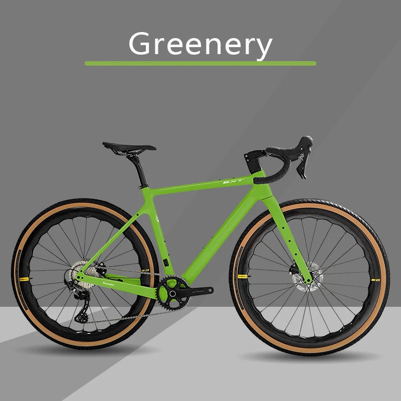 Bicicleta de gravel BXT 700C de fibra de carbono, 11 velocidades GRX-600, ruedas de carbono, manillar de carbono, bicicleta de carretera de gravel completa