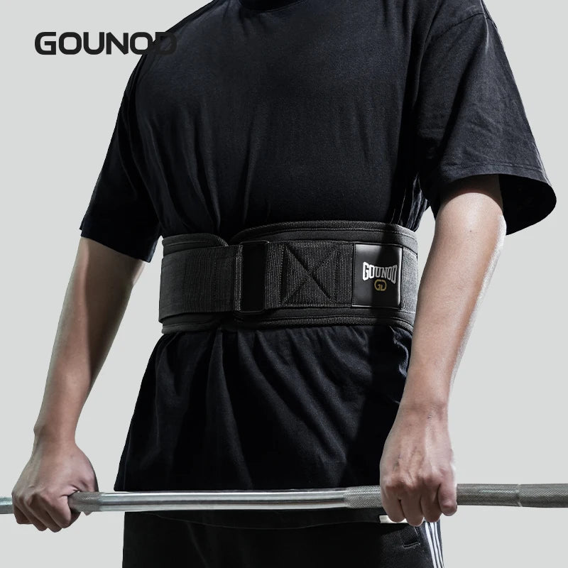 GOUNOD cinturón de levantamiento de pesas soporte de espalda cinturón de entrenamiento gimnasio sentadillas peso muerto levantamiento de pesas entrenamiento cruzado para hombres y mujeres