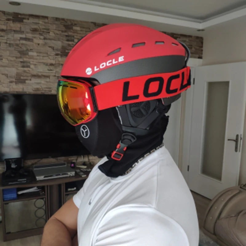 LOCLE-casco de esquí profesional para hombre, mujer y niño, casco de esquí para patinaje sobre nieve, Snowboard, moto de nieve, monopatín, tamaño 52-61cm