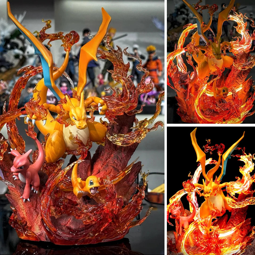 Figura de Anime Pokémon de 30 cm, Charizard ‌ Familia ‌   Figuras de Acción, Estatuas de PVC, Adornos de Escritorio, Colección de Modelos, Juguetes, Regalos