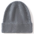 Gorro de Punto 100% Cachemira Pura KOIJINSKY, Textura de Canalé, Puño Plegable, Gorro de Invierno Suave y Cálido para Mujer